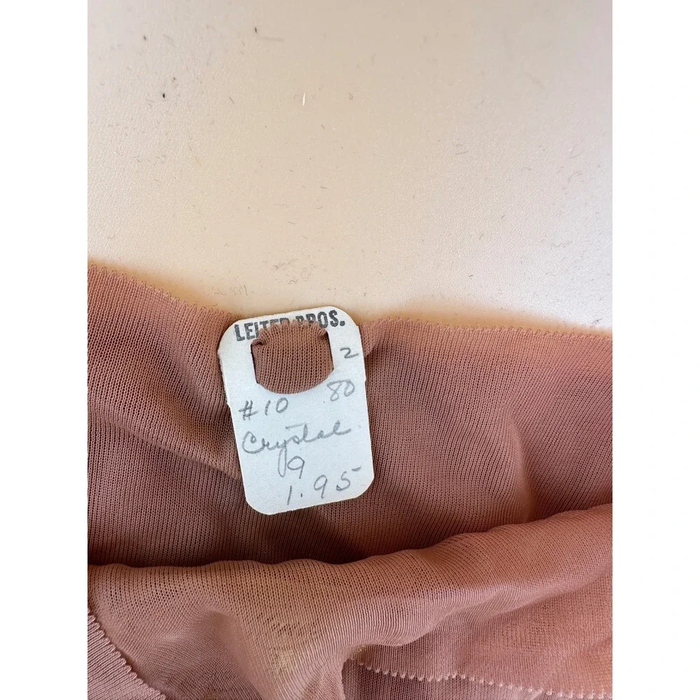 Vintage 1940s NoMend Back Seam Cuban Heel Stockings Sheer Brown Nylon Size 9